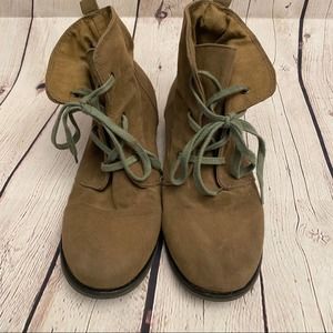 Army Green Ankle Booties Sz 7